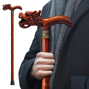 ispuoocti Hand Carved High-end Dragon Cane, Lightweight Design Support Up to 500lbs, Suitable for Discerning Personal and Gift Use（sandalwood）