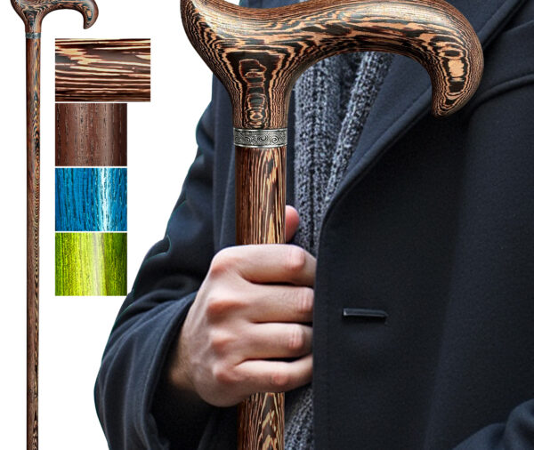ispuoocti Natural Solid Wood Derby Cane, Comfortable to Hold, Elegant and Stylish, Support up to 500lbs Suitable for Personal Use or Gifts(Weng wood)